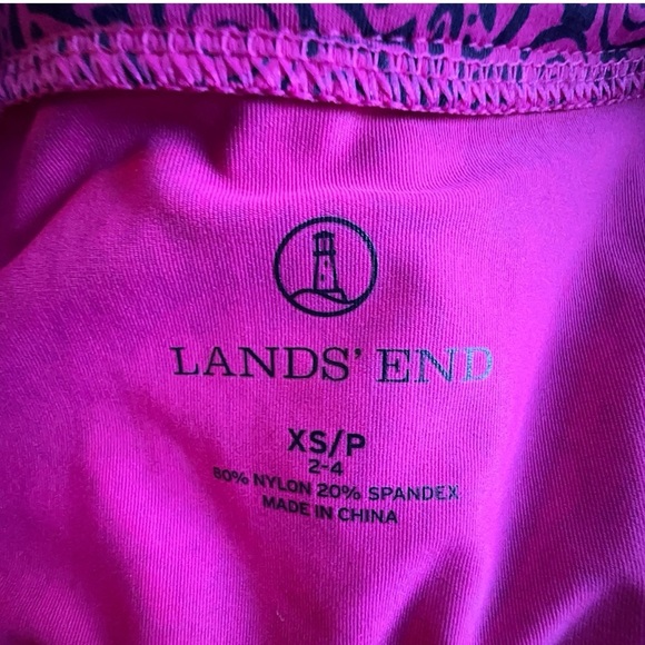 LANDS’ END | NWOT 3/4 SLEEVE SHEETH DRESS UPF 50 BRIGHT PINK & NAVY BLUE TRIM XS - Picture 8 of 8